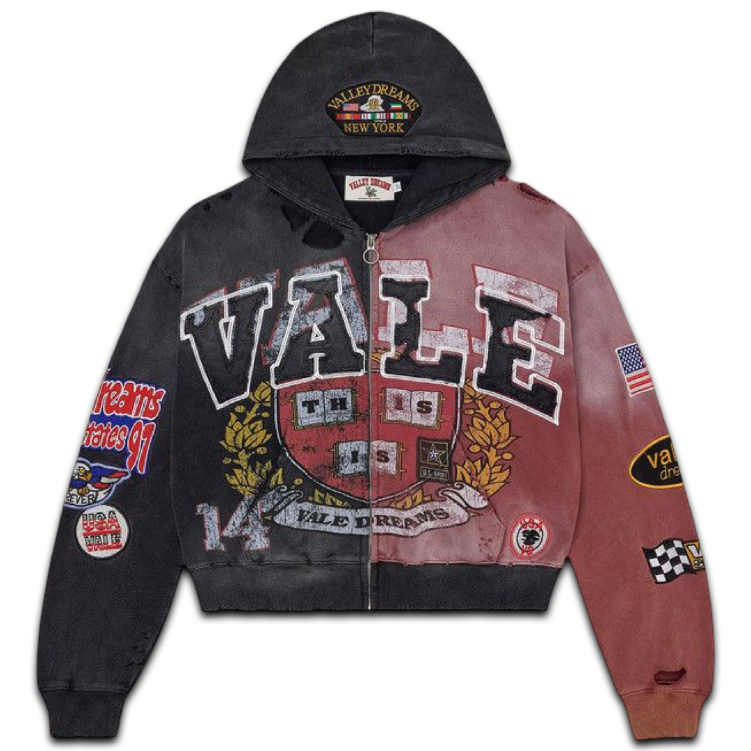 Vale Forever Two Face Zip Up Hoodie (Red/Black)