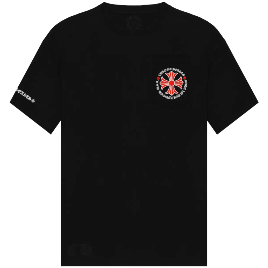 Chrome Hearts Red Cross Pocket Tee (Black)