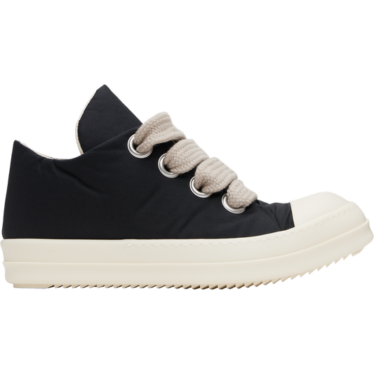 Rick Owens Jumbo Lace Puffer Low Sneaker (Black/Milk/Milk)