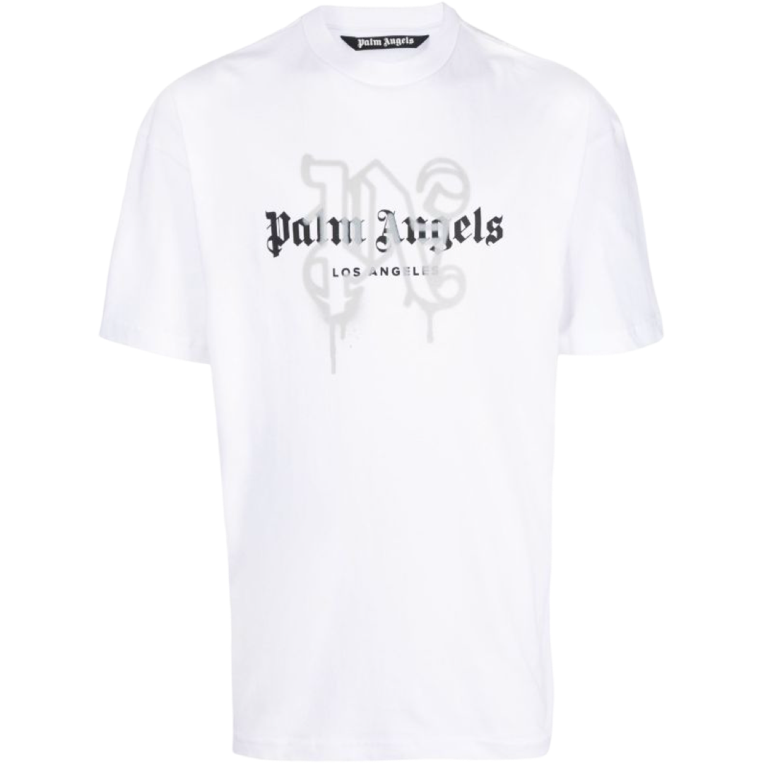 Palm Angels Monogram LA Spray Paint Tee (White)