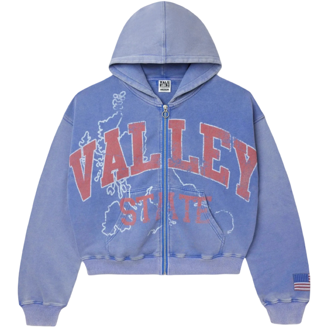 Vale ‘Alumni’ Zip Up Hoodie (Blue)