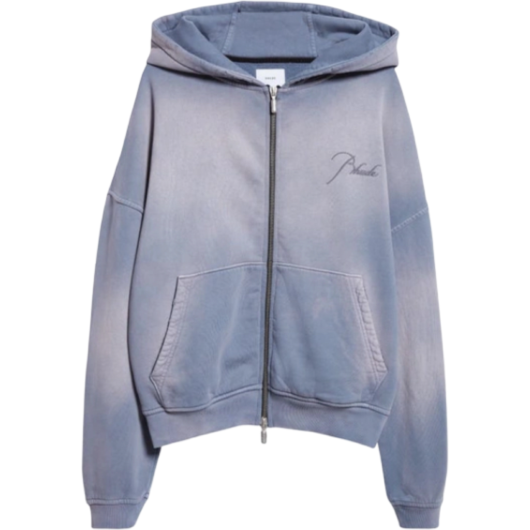 Rhude Classic Zip Up Hoodie (Grey)
