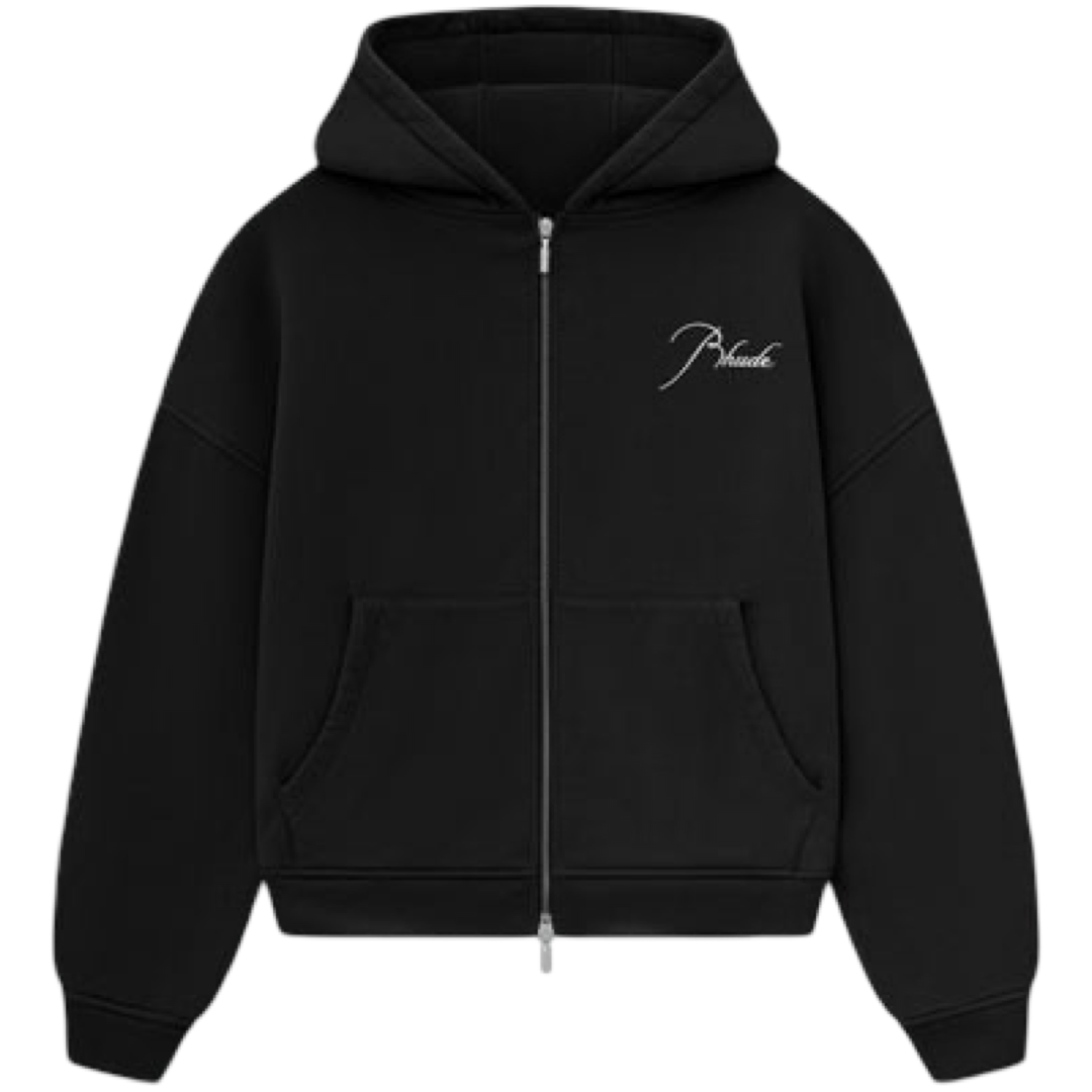 Rhude Classic Zip Up Hoodie (Black)