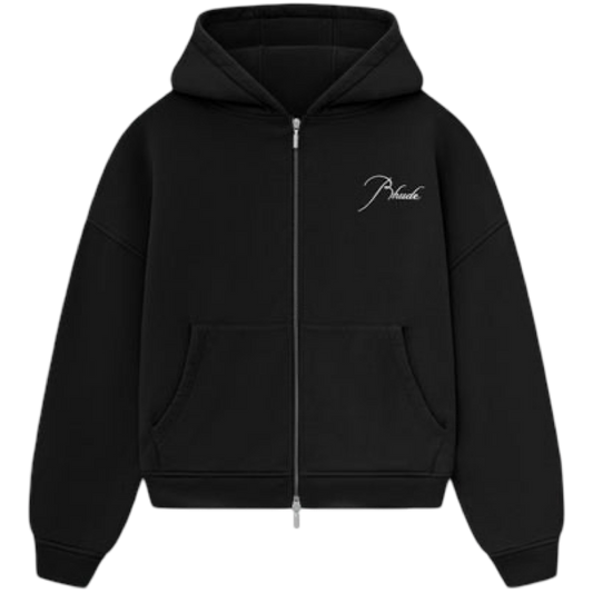 Rhude Classic Zip Up Hoodie (Black)