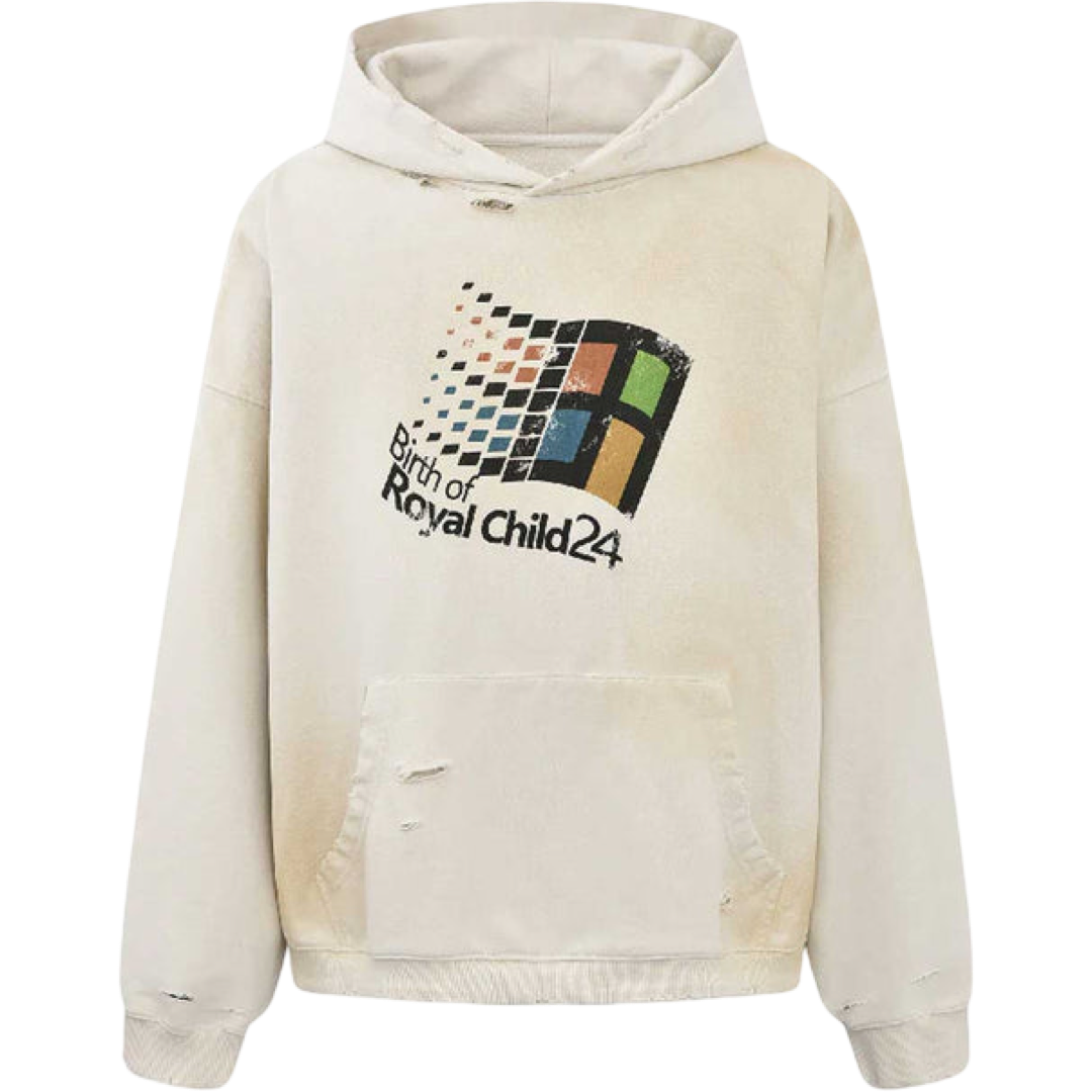 Birth of Royal Child "Windows24" Retro Distressed Hoodie
