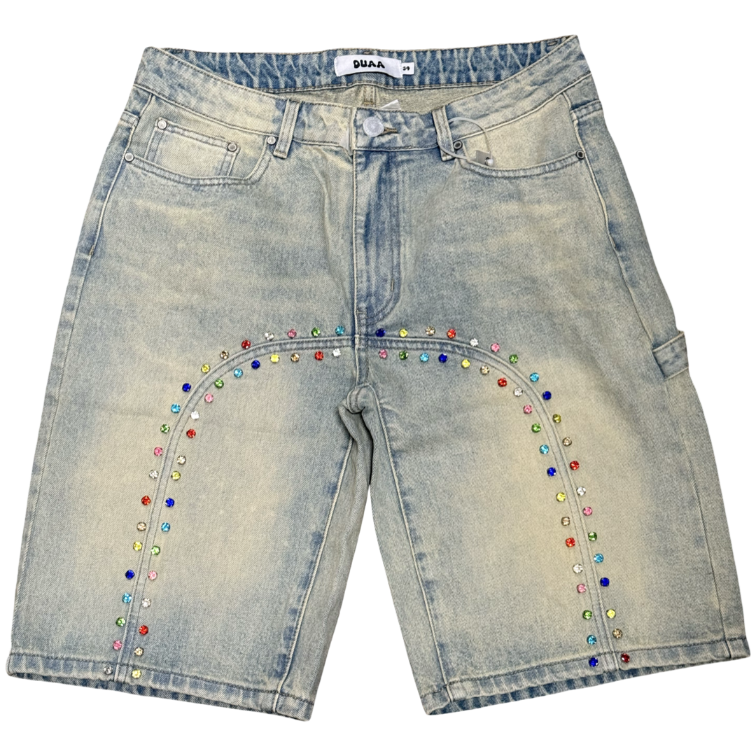 Duaa Booming Ustone Blue Denim Shorts
