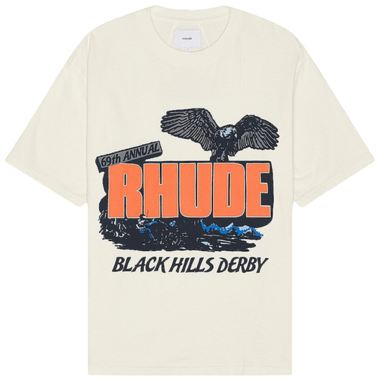Rhude Vintage White Black Hills Rally Tee