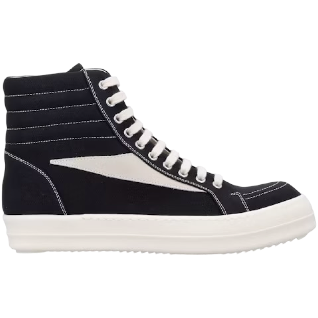 Rick Owen's DRKSHDW Vintage High Sneaker (Black/Milk/Milk)