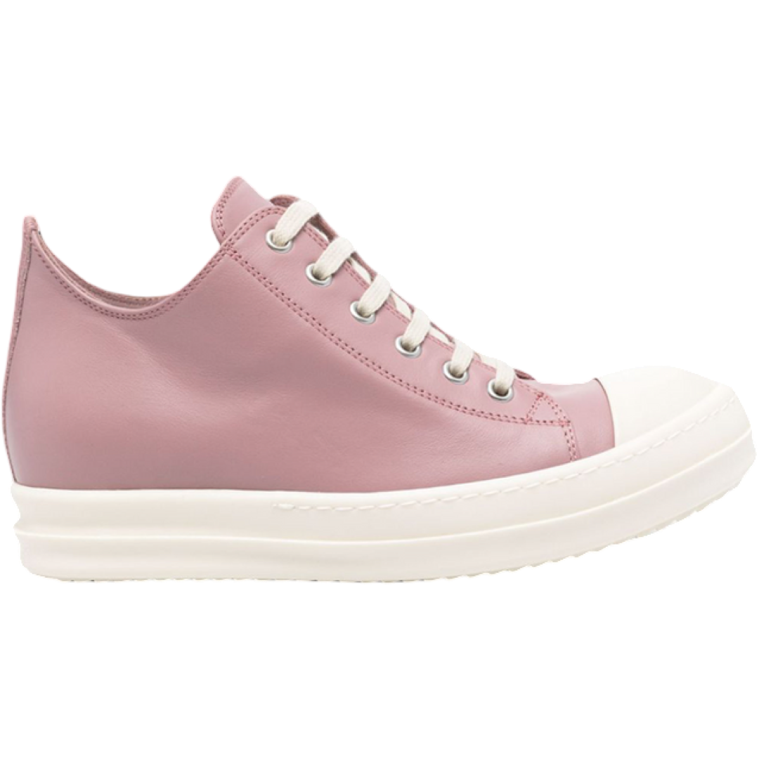 Rick Owen's Leather Low Sneaker (Dusty Pink/Milk/Milk)