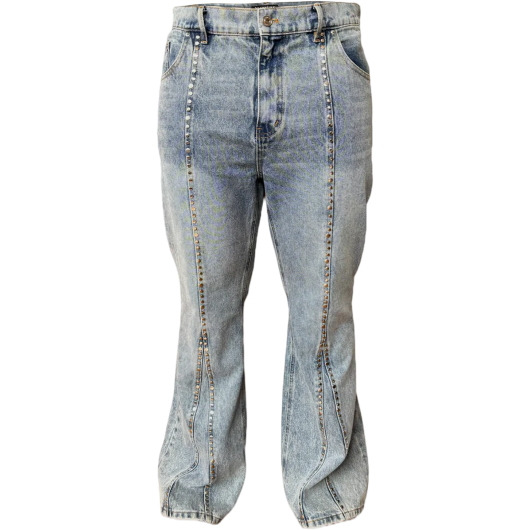 Matiere de Desirs Studded Pleated Denim Jeans