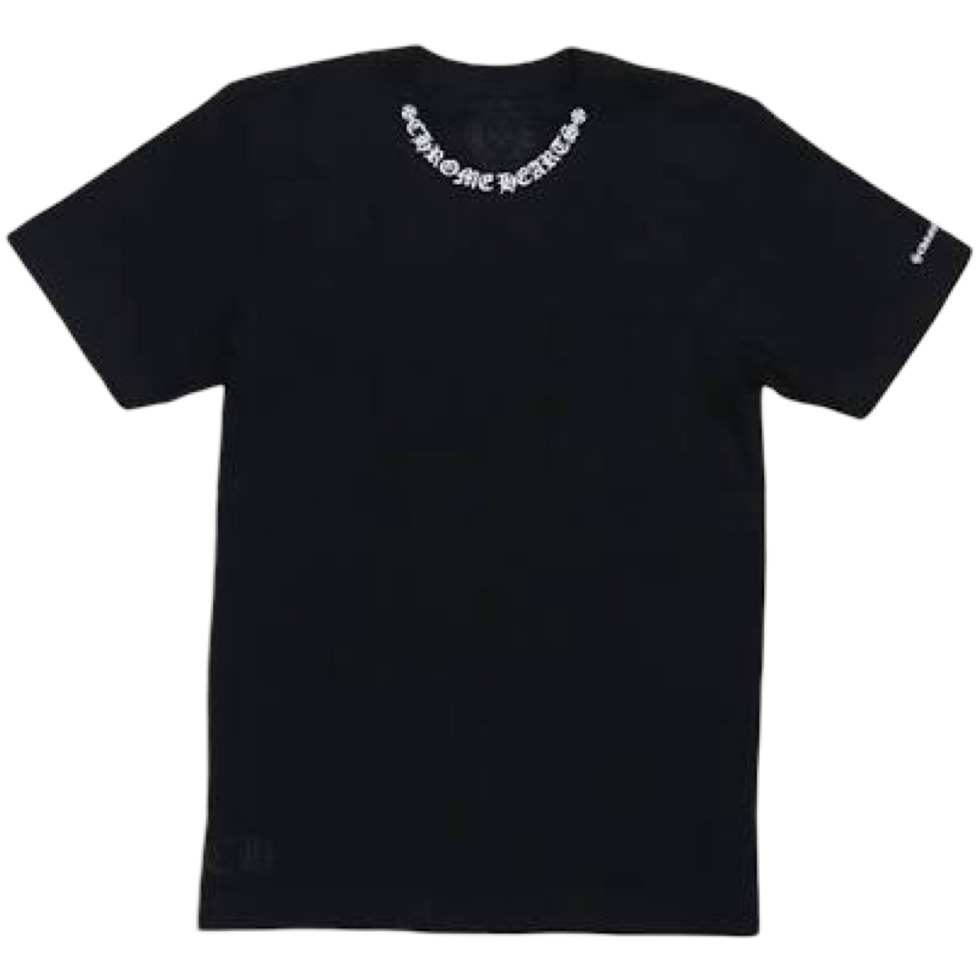 Chrome Hearts Black Neckscript Shortsleeve Tee (Black/White)