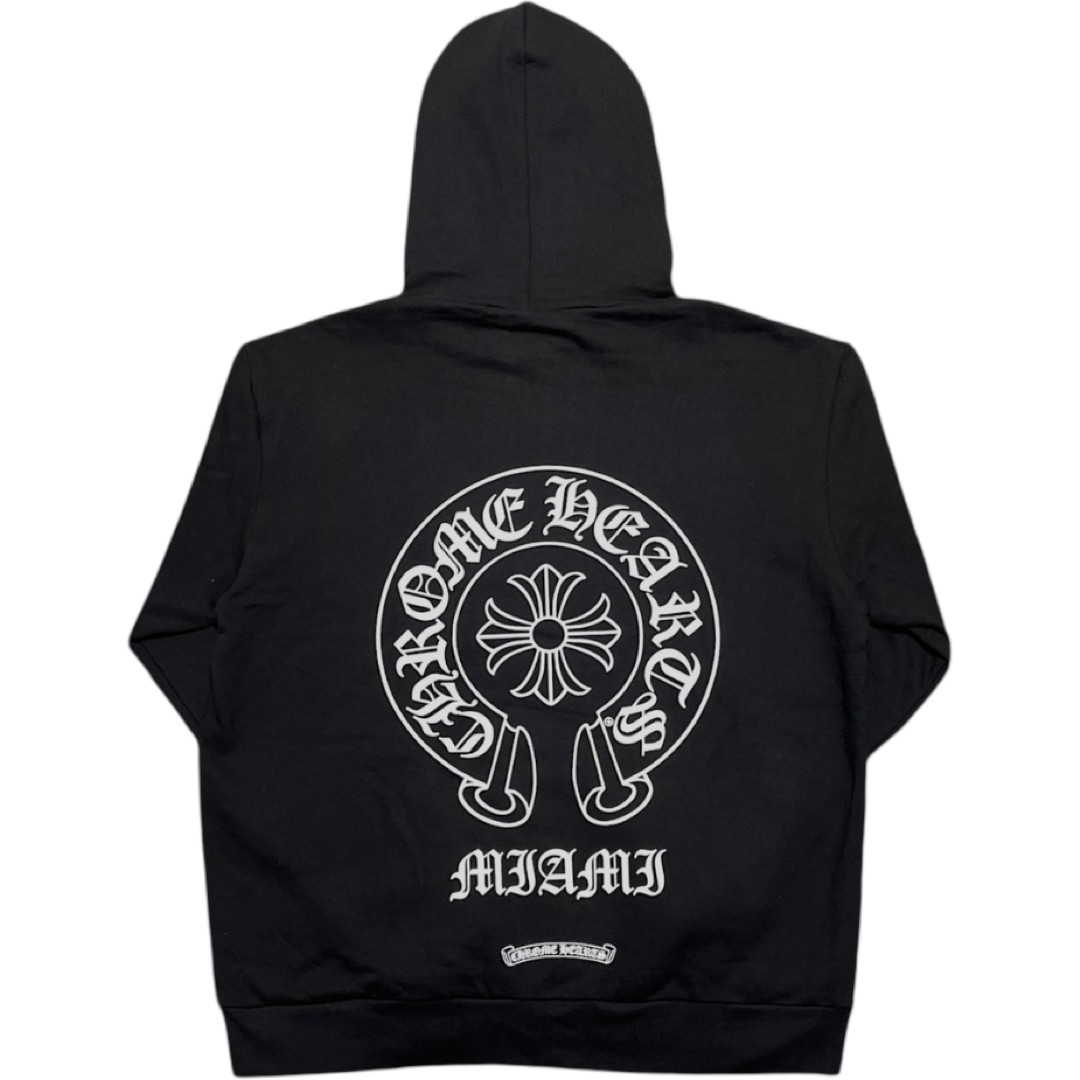 Chrome Hearts Horseshoe Miami Hoodie (Black/White)