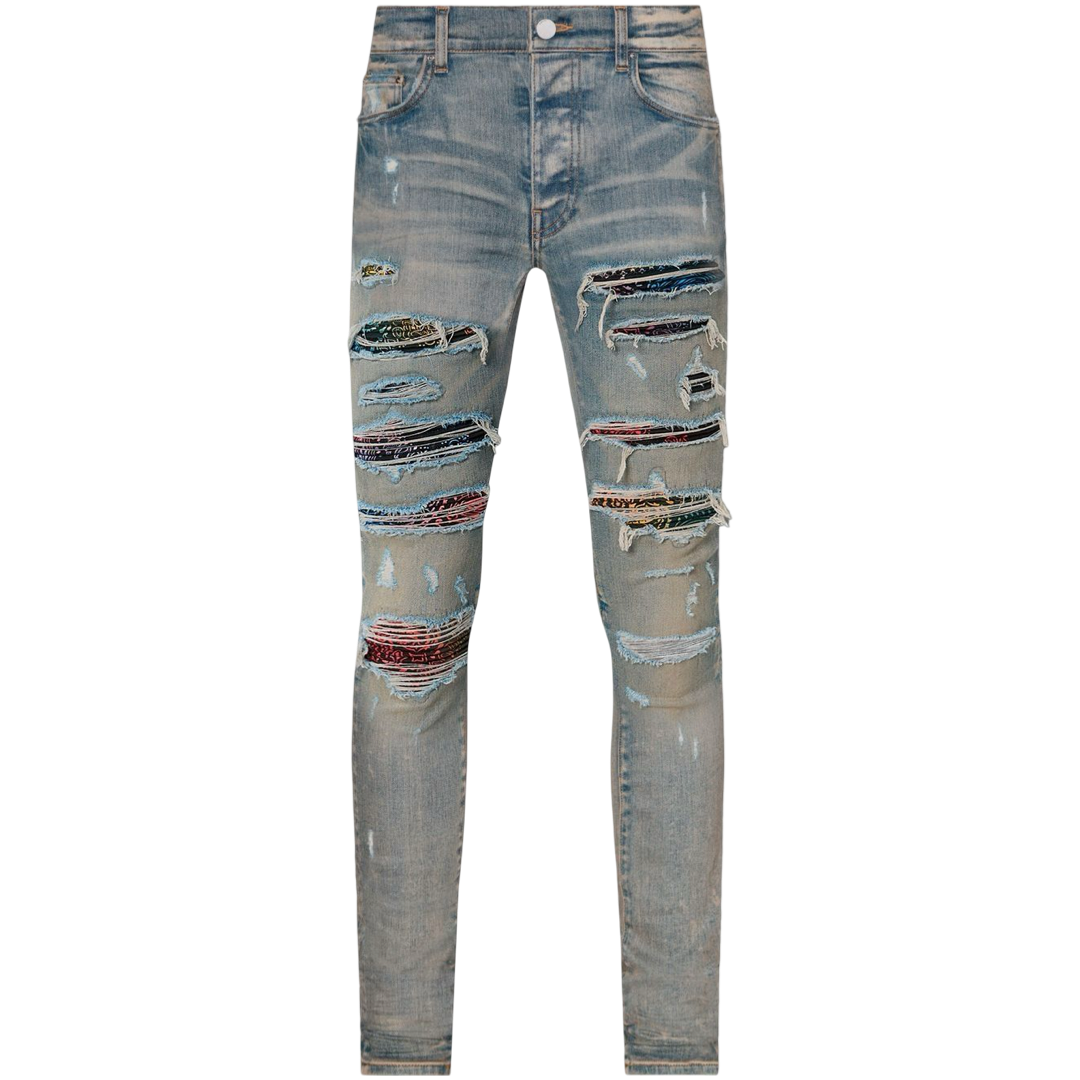 Amiri Rainbow Paisley Thrasher Jean (Clay Indigo)