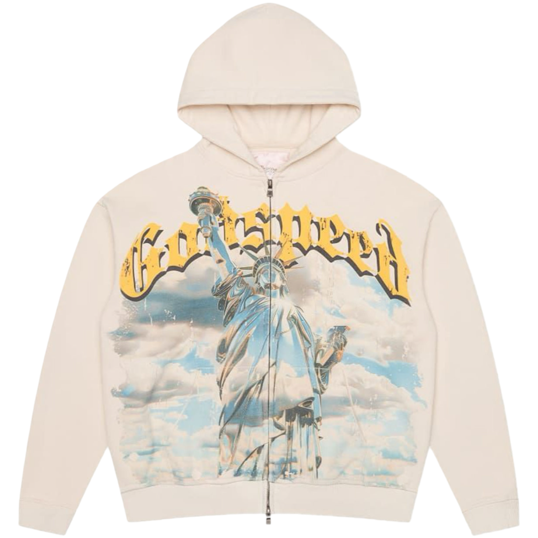 GodSpeed ‘Chrome Liberty’ Zip Up Hoodie (Cream)