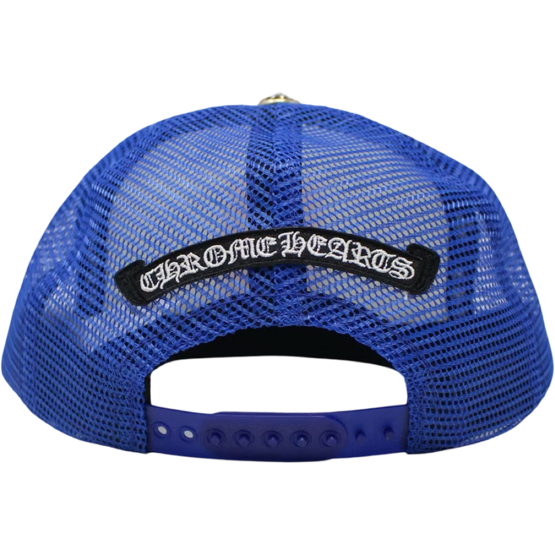 Chrome Hearts 'Eyechart' Trucker Hat (Blue/White/Red)