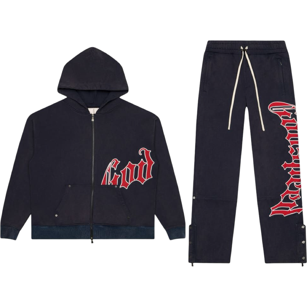 Godspeed 'OG Logo' French Terry Sweatsuit (Navy/Red)
