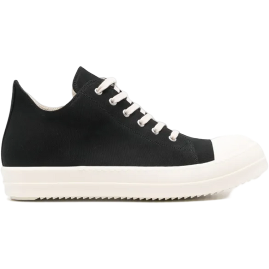 Rick Owens Leather Low Top Sneakers (Black/Milk)