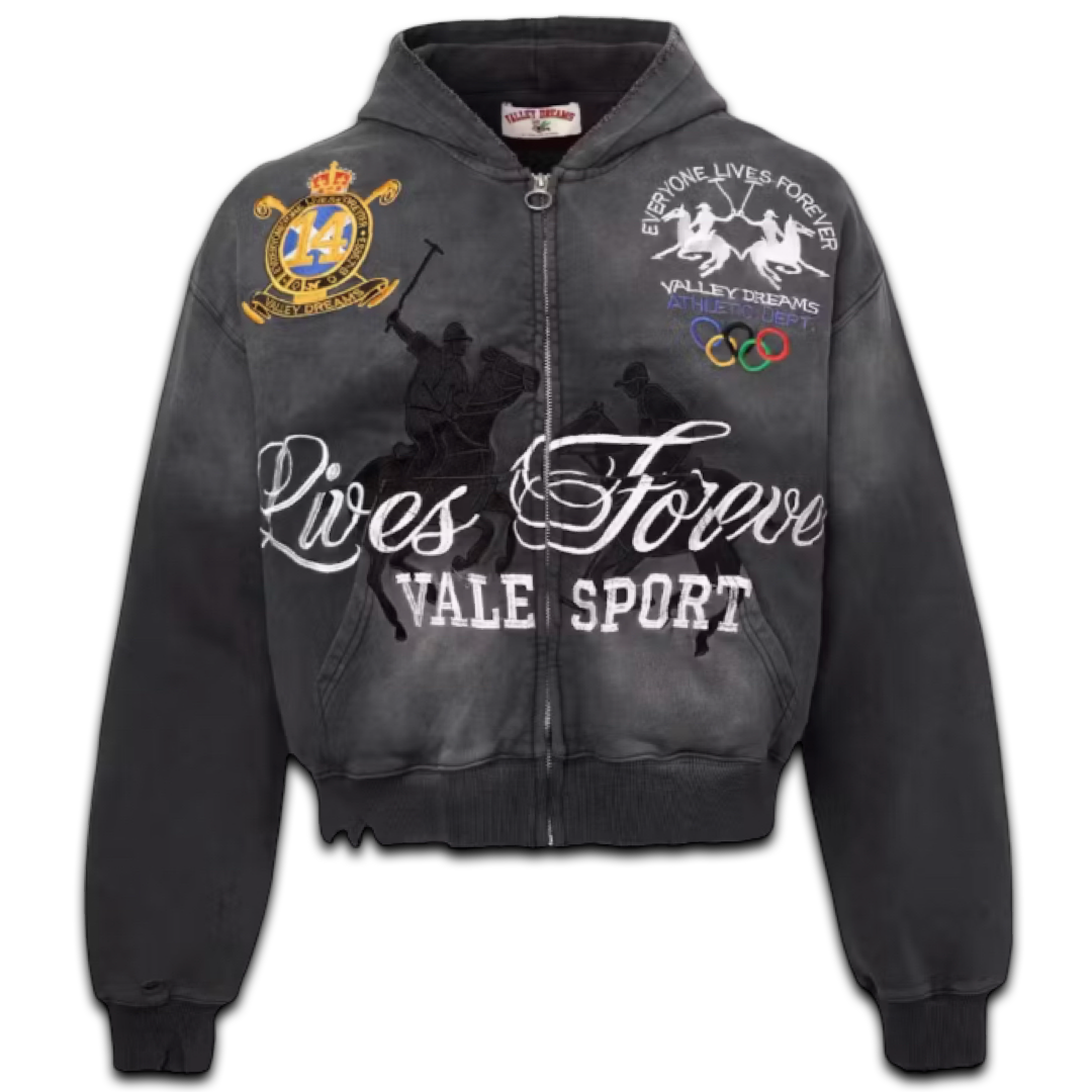 Vale Forever Derby Zip Up Hoodie (Black)