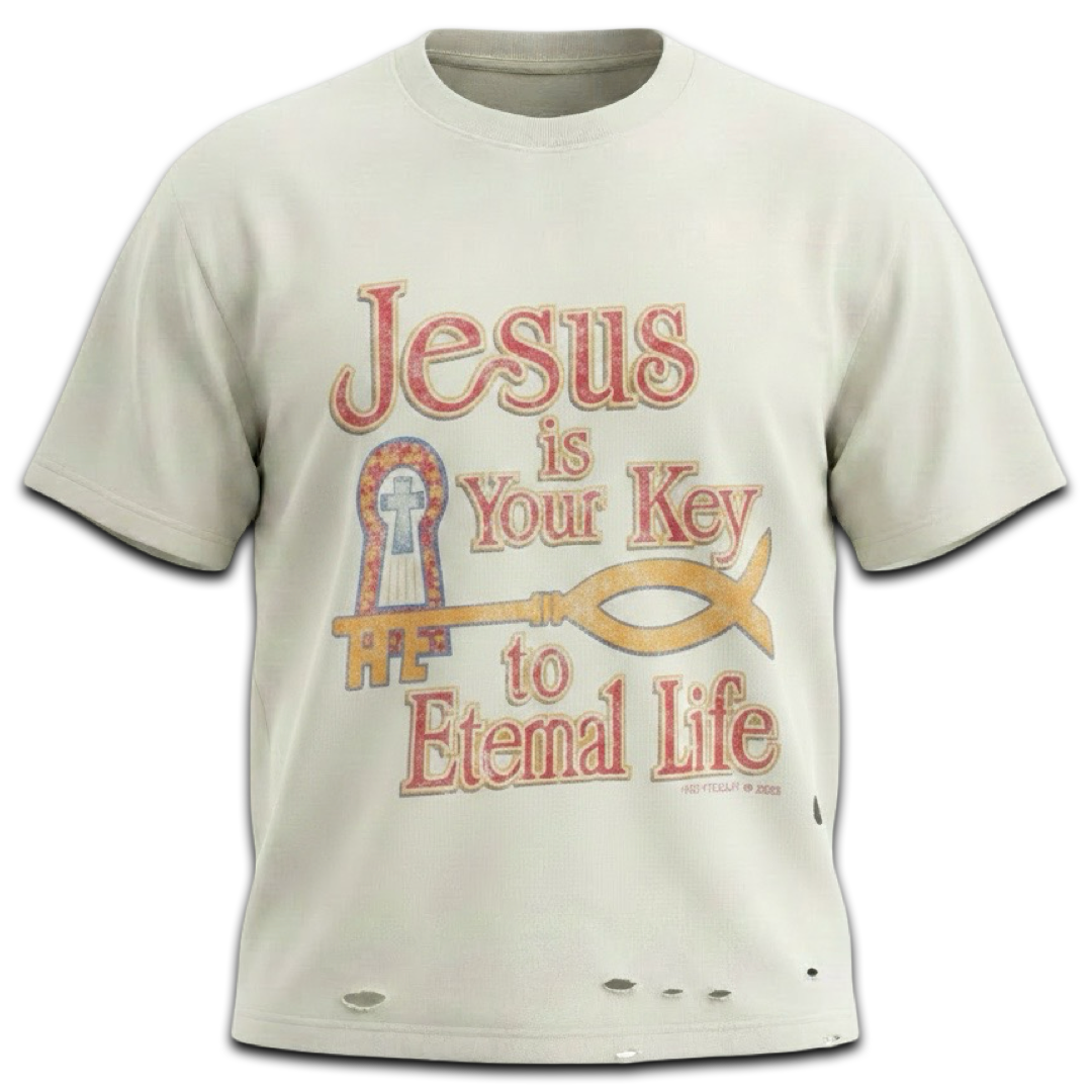 Righteous “Jesus Is Key” Tee (Off White)