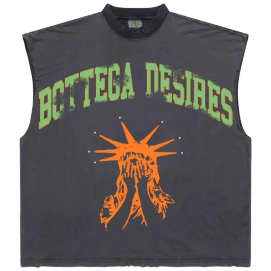 Bottega Desires ‘Unruly' Sleeveless Tee (Vintage Black)