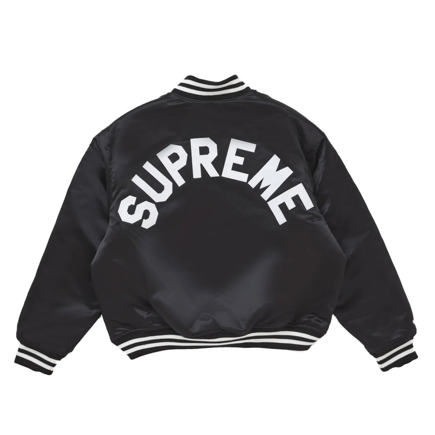 Supreme Mitchell & Ness Satin Varsity Jacket (Black)