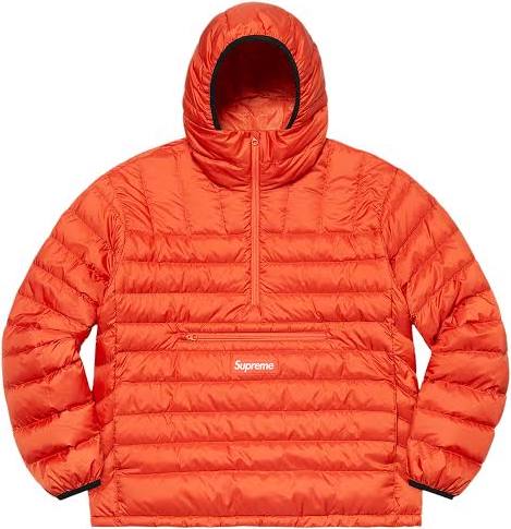 Supreme Micro Down Half Zip Hooded Pullover (Dark Orange)