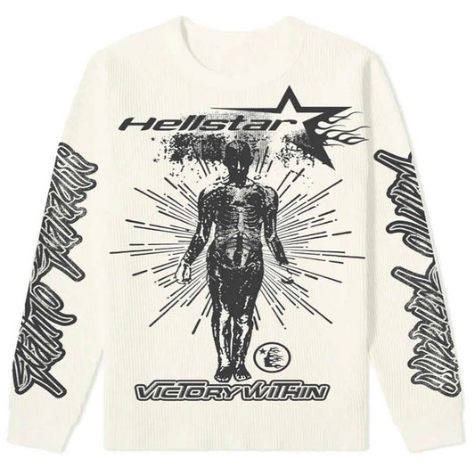 Hellstar Victory Within Thermal Longsleeve Cream