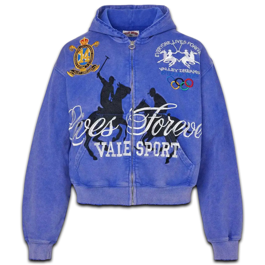 Vale Forever Derby Zip Up Hoodie (Blue)