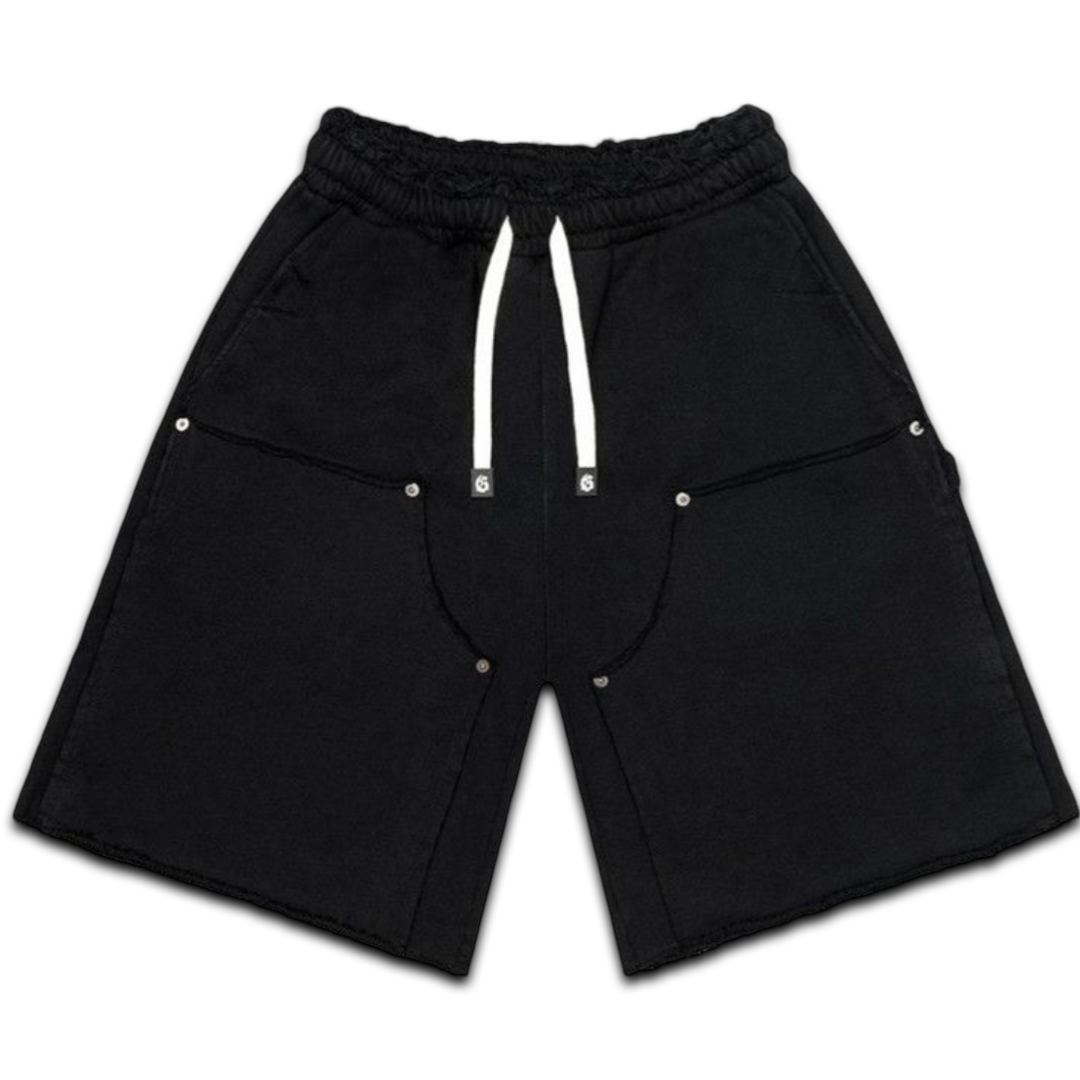 Godspeed Distressed Carpenter Shorts (Flat Black)
