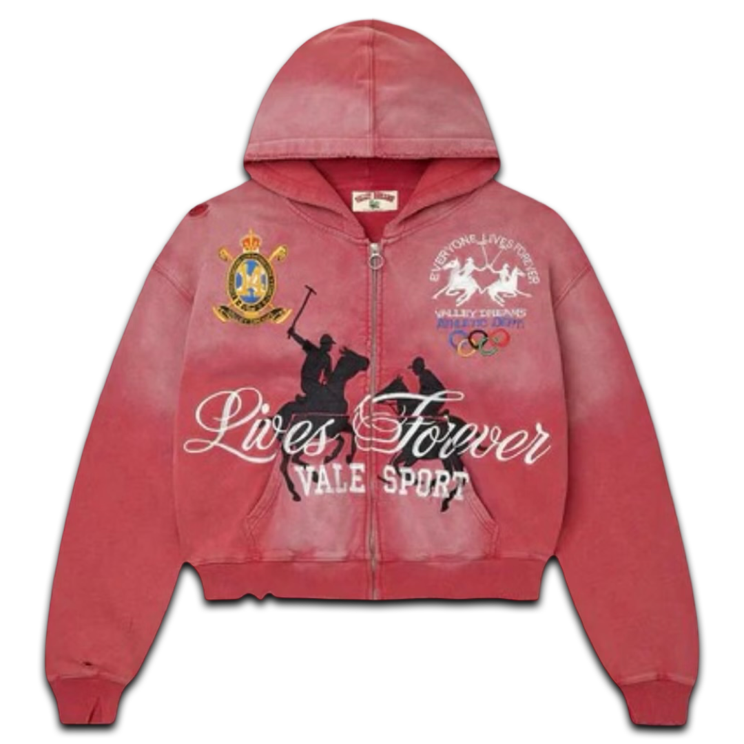 Vale Forever Rockefeller Zip-Up Hoodie (Red)