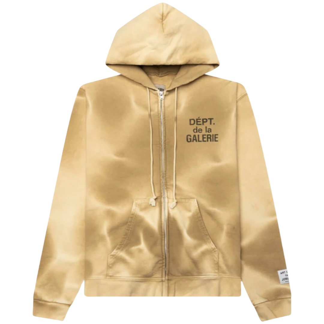 Gallery Dept. Zip Up Hoodie Sund Faded Brown