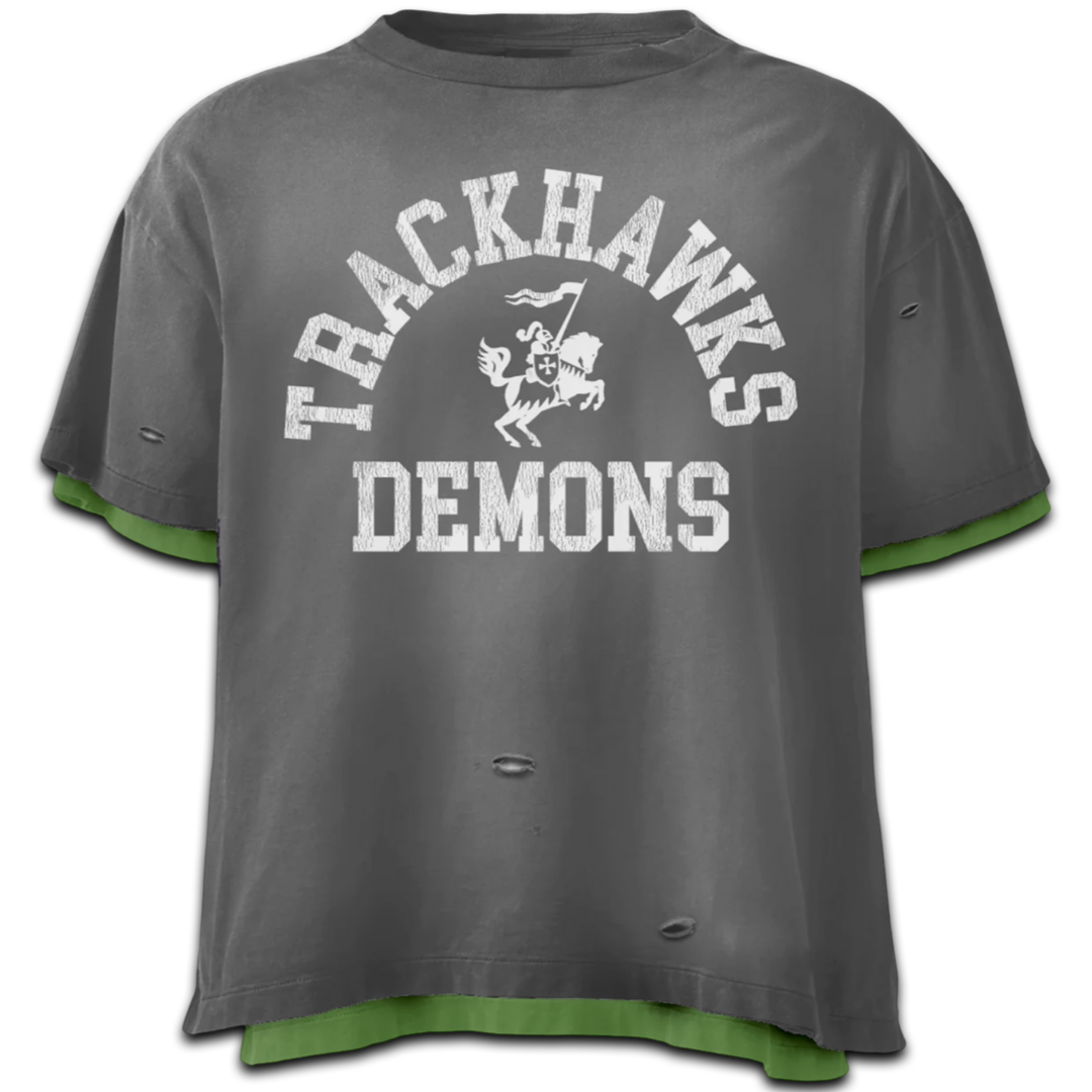 Bravest Studios Trackhawk Double Layer Tee (Grey/Green)