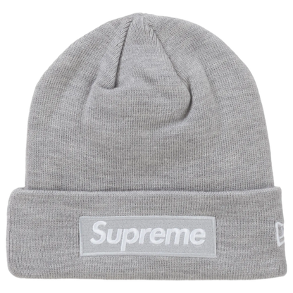 Supreme New Era Box Logo Beanie (Heather Grey)