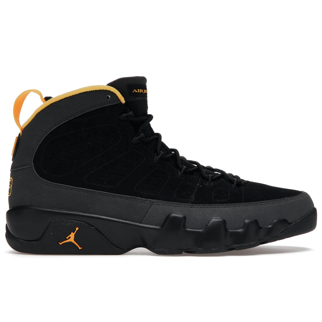 Jordan 9 Retro “Dark Charcoal University Gold”