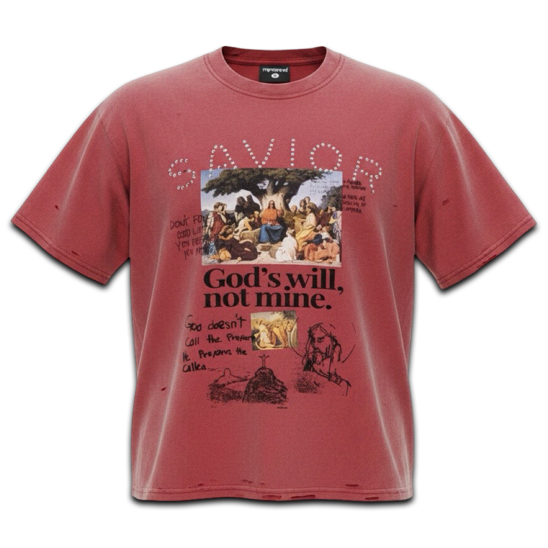 Righteous “Savior” Crystals Tee (Red)