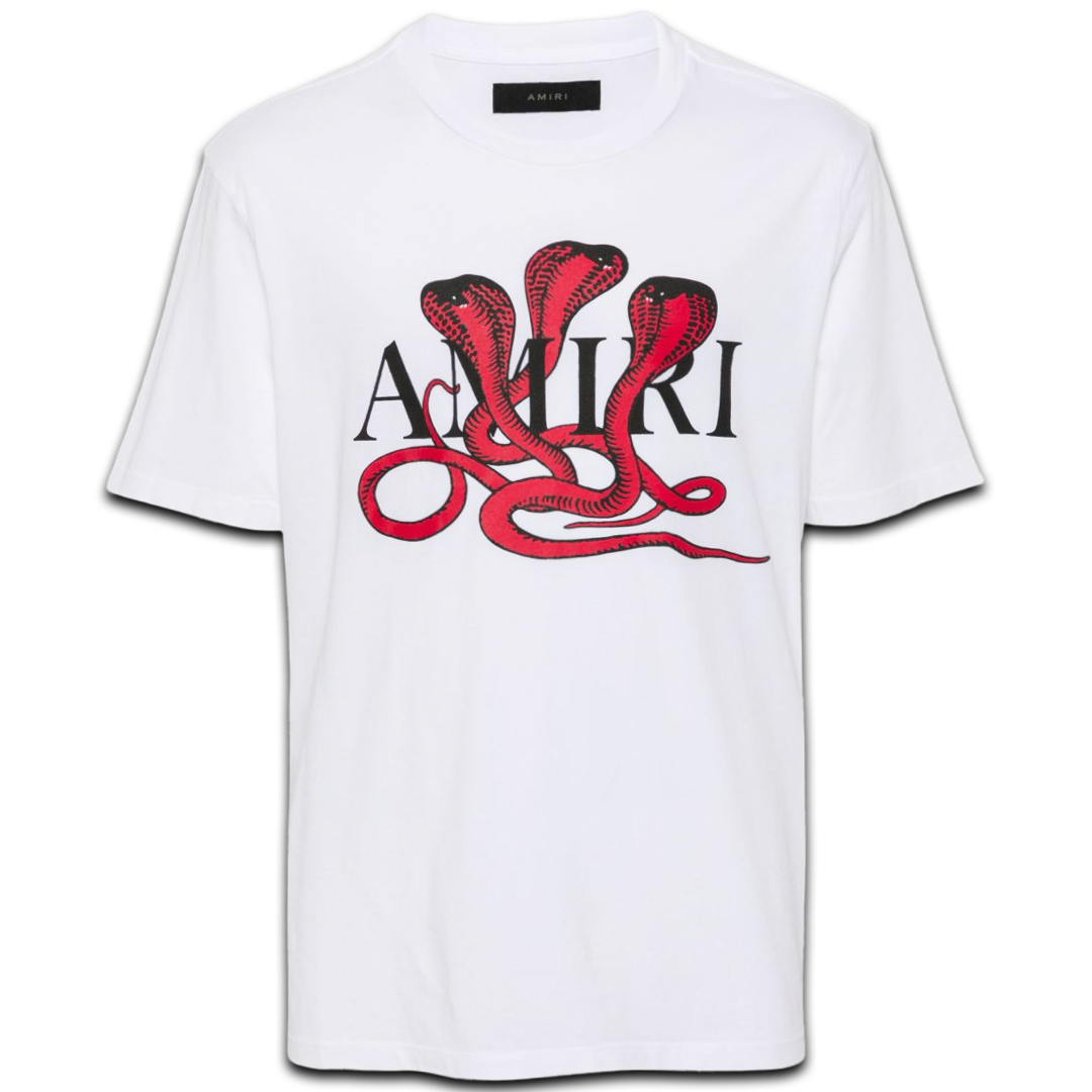 Amiri Snake Tee (White/Red)