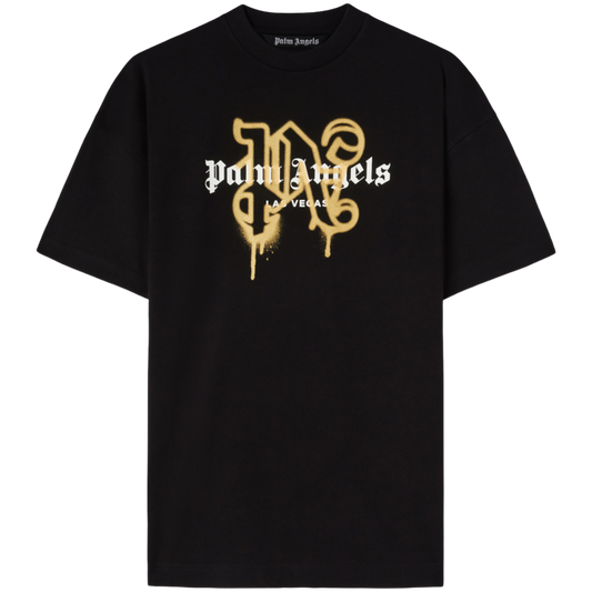 Palm Angels Monogram Las Vegas Spray Paint Tee (Black)