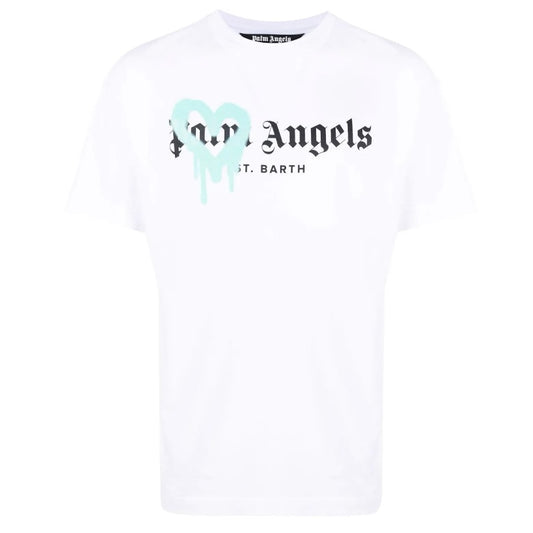 Palm Angels St Barth Heart Sprayed Logo T-Shirt