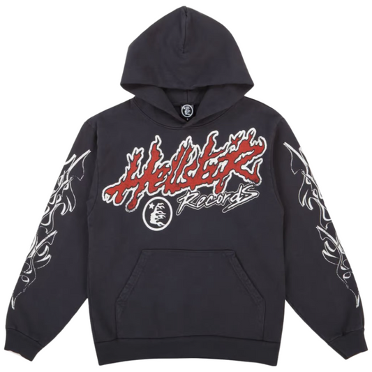 Hellstar Records Hoodie Vintage Black