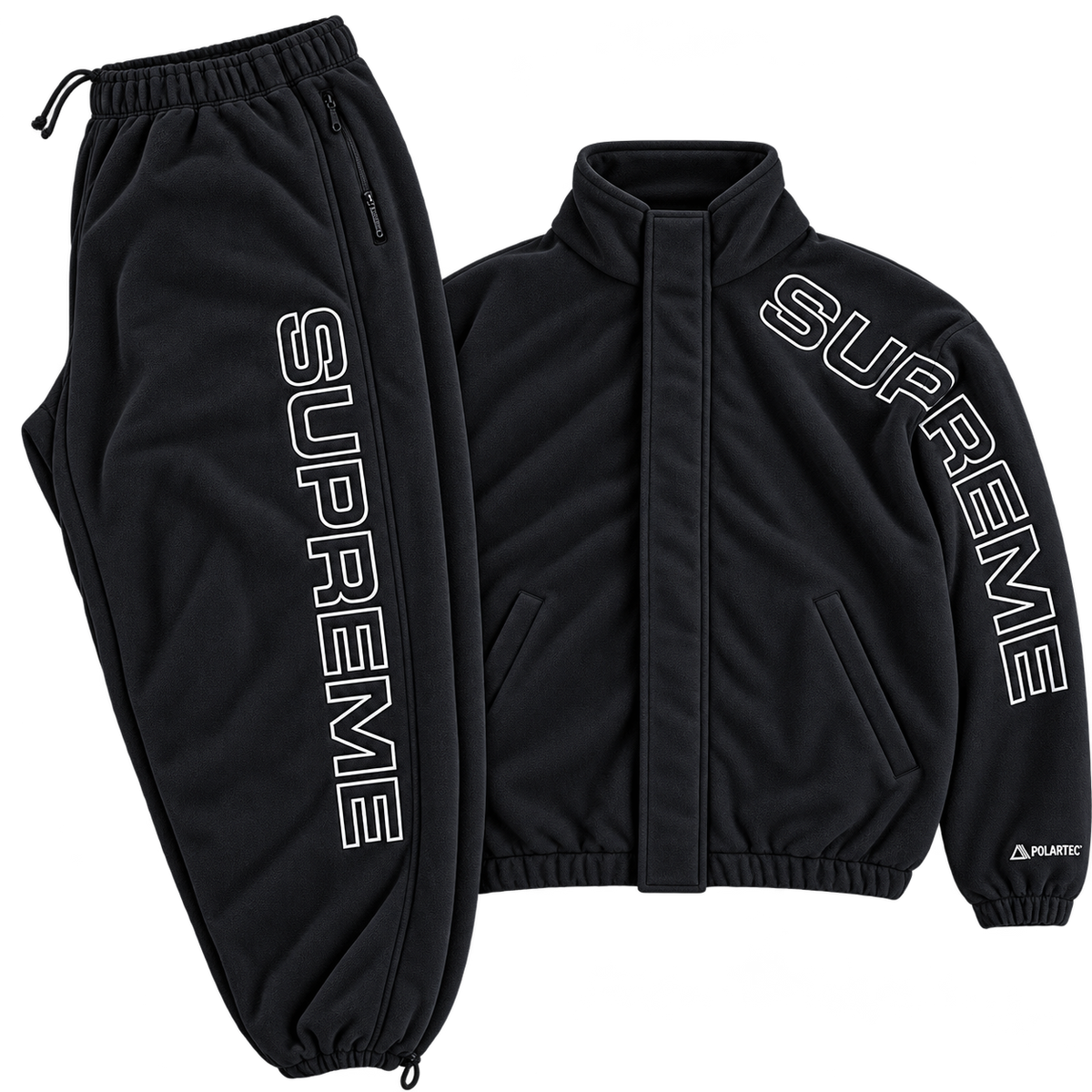 Supreme Spellout Embroidered Polartec Sweatsuit 'Navy'