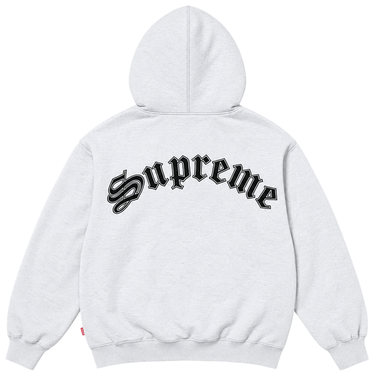 Shearling Lined Zip Up Hooded Sweatshirt 'Grey'