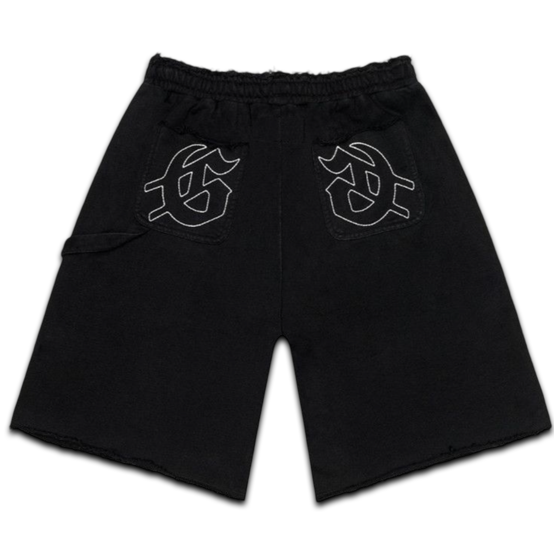 Godspeed Distressed Carpenter Shorts (Flat Black)