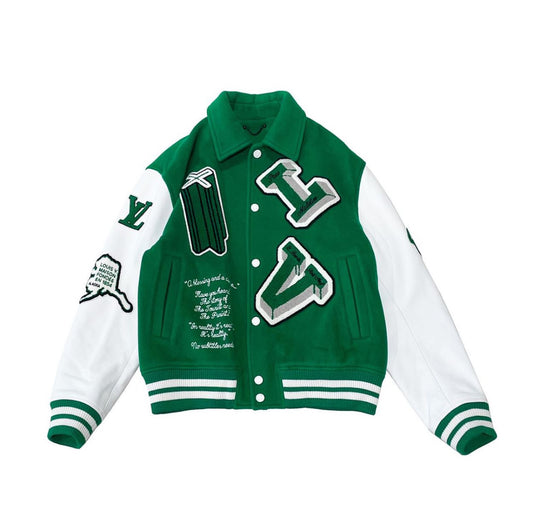 Louis Vuitton Varsity Leather Jacket "Green"