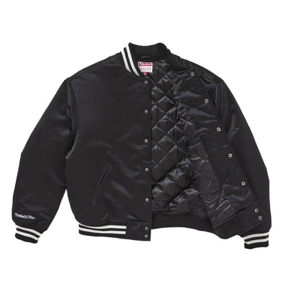 Supreme Mitchell & Ness Satin Varsity Jacket (Black)