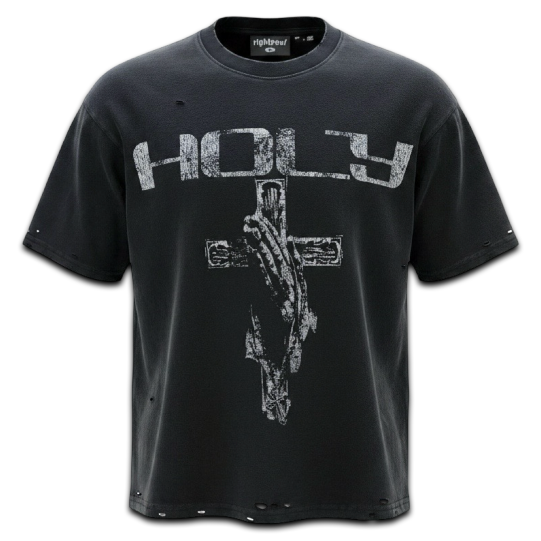 Righteous “Holy” Tee (Faded Black)