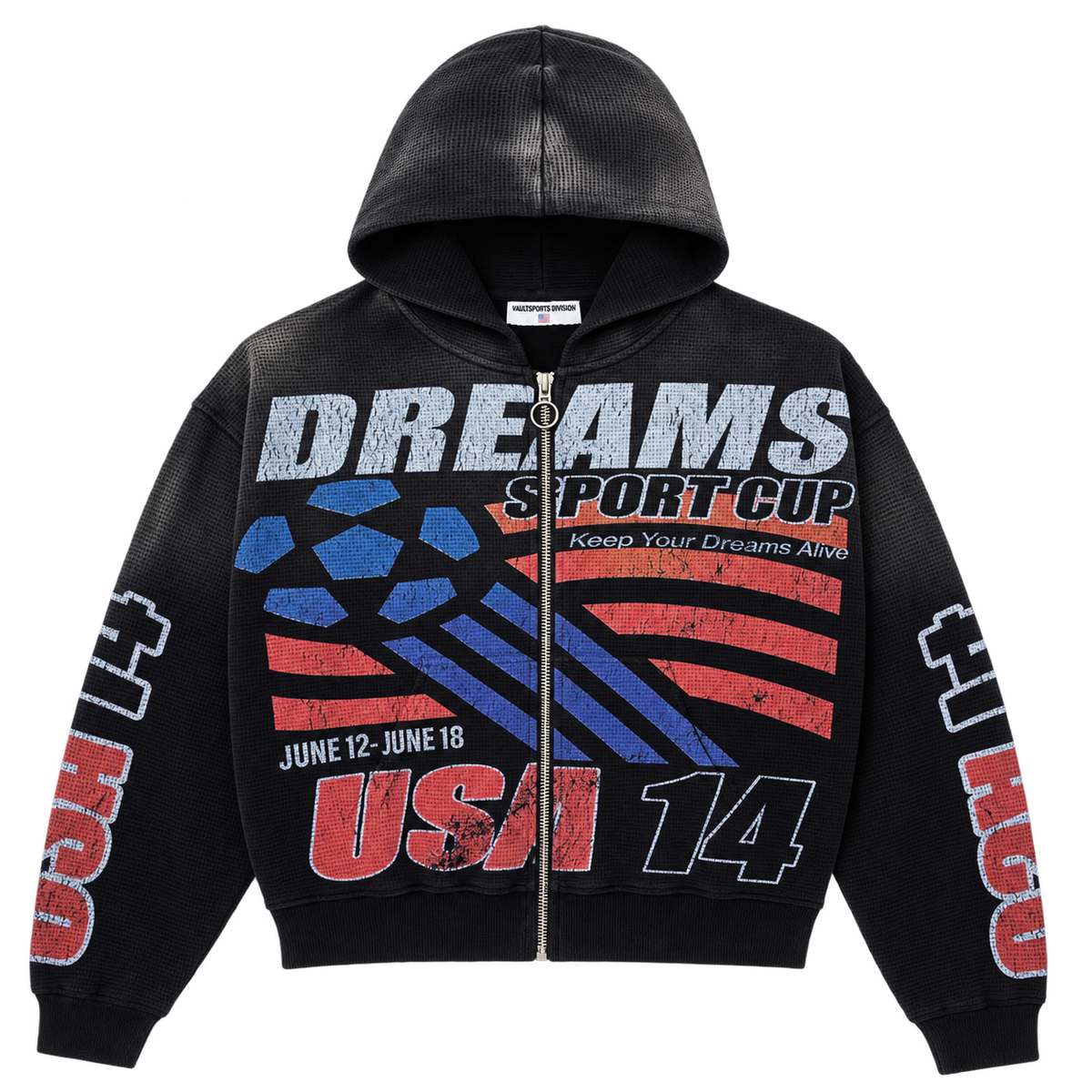 Vale USA14 Thermal Zip Up Hoodie 'Black'
