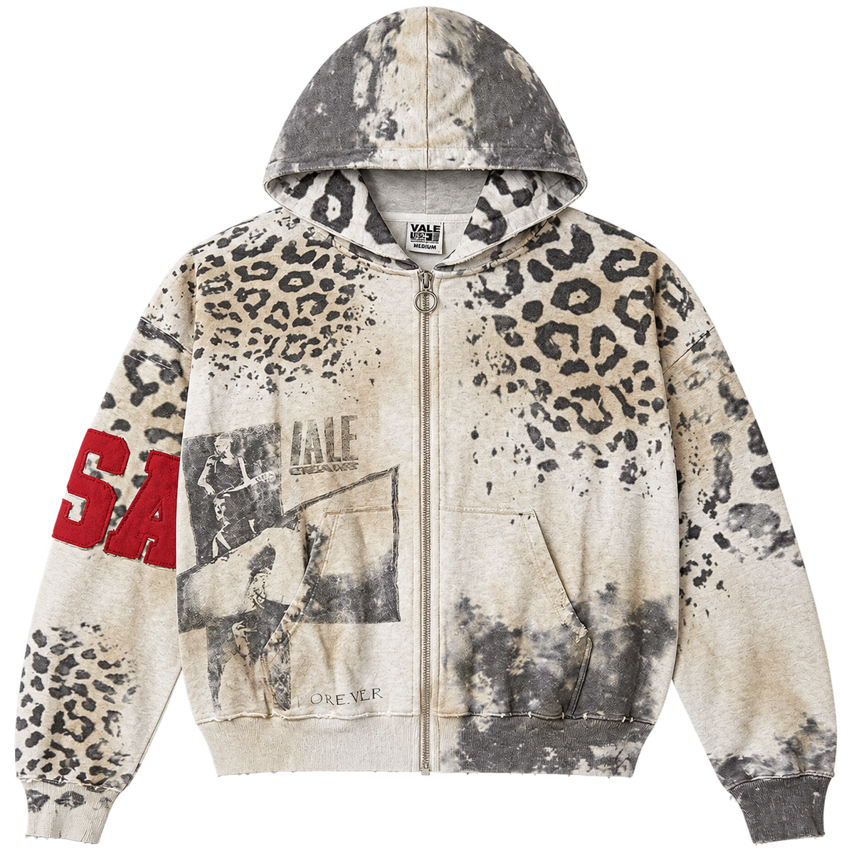 Vale Forever Cheetah Zip Up 'Grey'