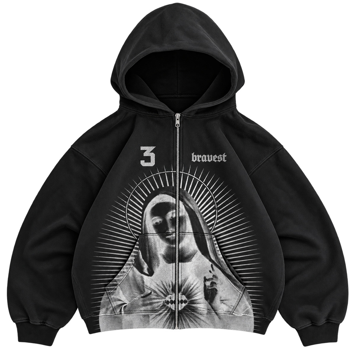 Bravest Studios Mary Zip Up Hoodie "Black"