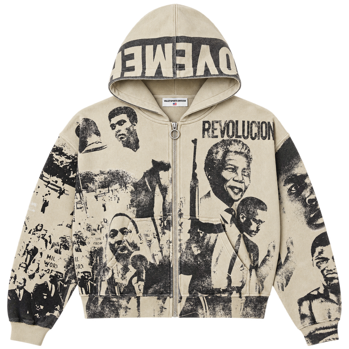 Vale Forever Monument Zip-Up Hoodie 'beige/tan'