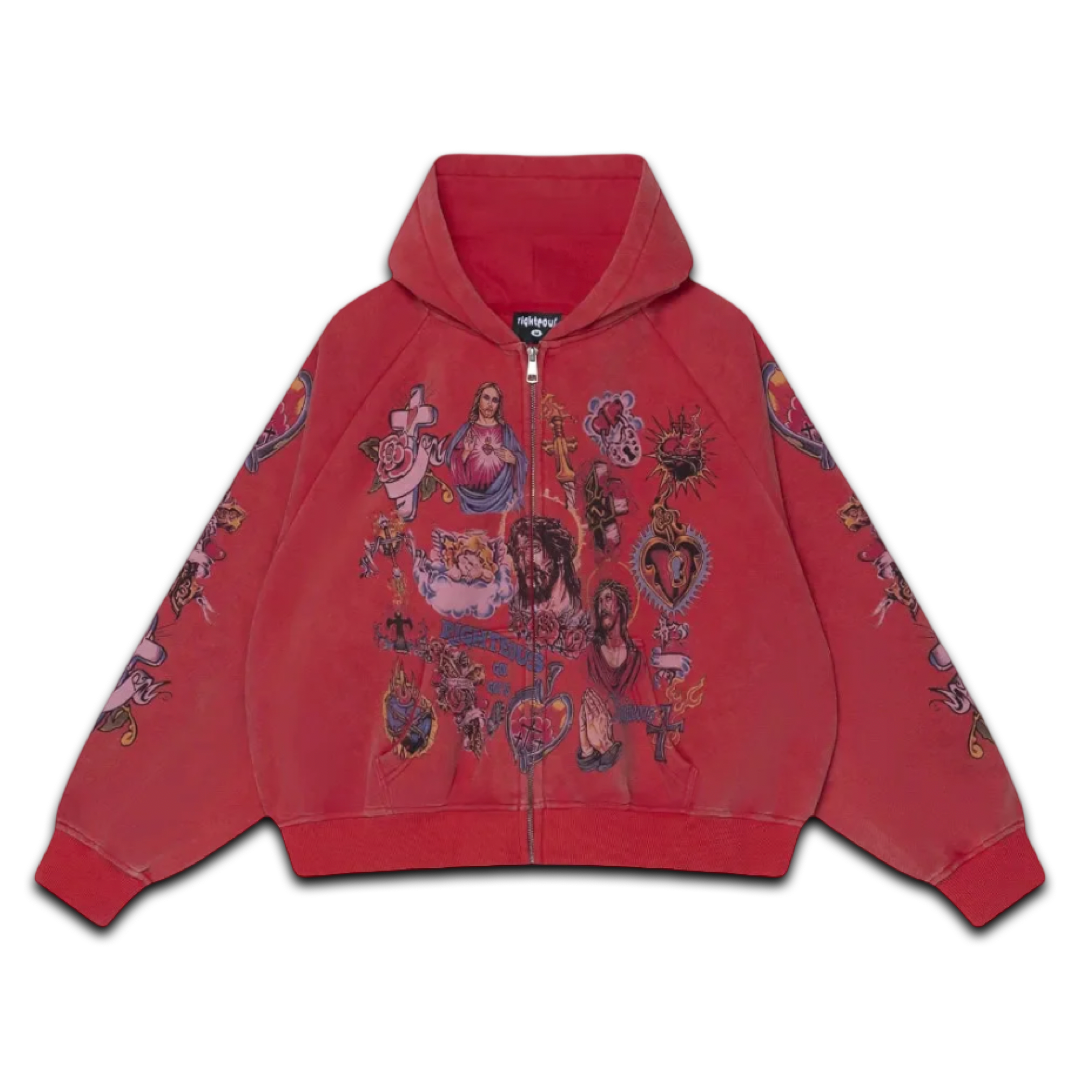 Righteous "Risen King” Zip Up (Red)